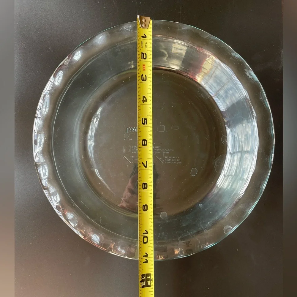 Fluted Edge, Round, Clear Pie Pan, 9.5 inches, by Pyrex